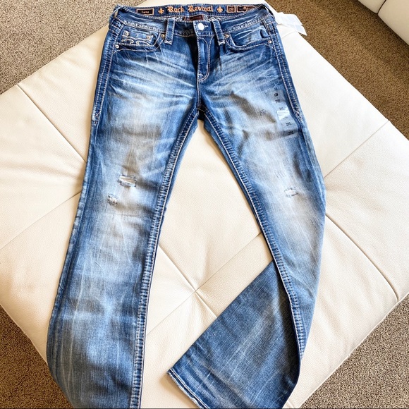 Rock Revival Distressed Lang Boot Stretch Jeans - Picture 5 of 13